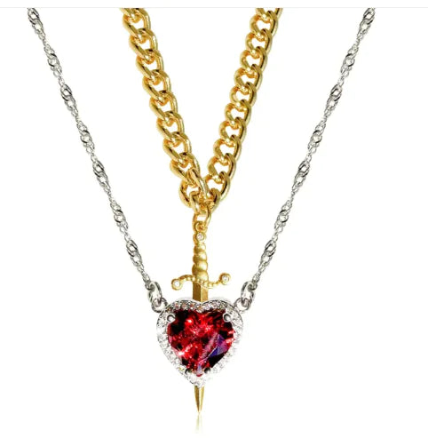 Heart And Sword Necklace