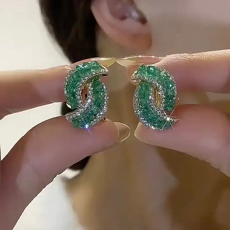 Chic Minimalist Geometric Diamond Earrings