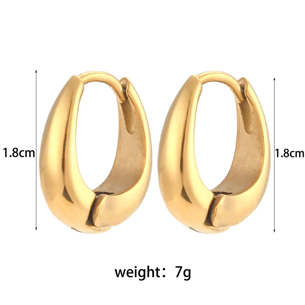 Minimalist 18K Gold-Plated Stainless Steel Earrings