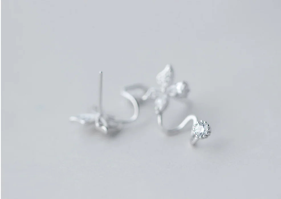 Diamond Butterfly Stud Earrings