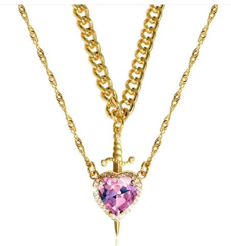 Heart And Sword Necklace