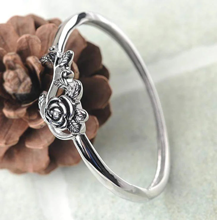 Vintage Thai Silver Rose Flower Ring