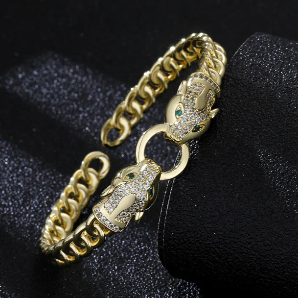 Leopard Diamond Rose Gold Bracelet