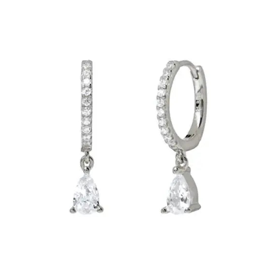 Colored Zircon Round Earrings