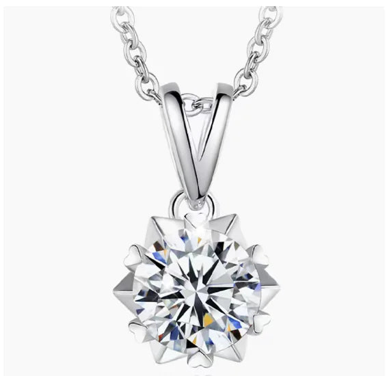 Rose Gold Zircon Necklace with Diamond Accents