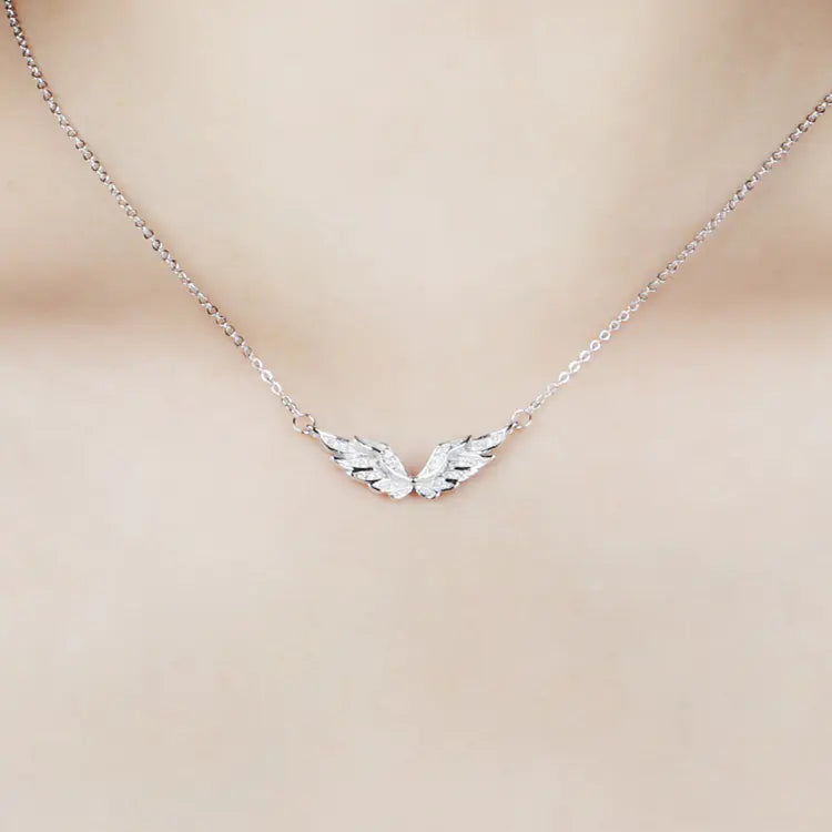 Angel Wing Diamond Accent Necklace