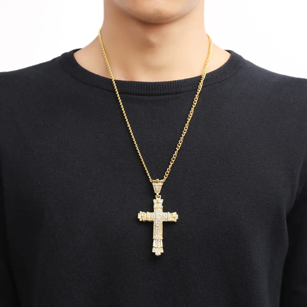 Cross Necklace with Diamond Pendant
