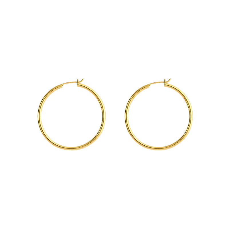 14K Gold-Plated Circle Hoop Earrings