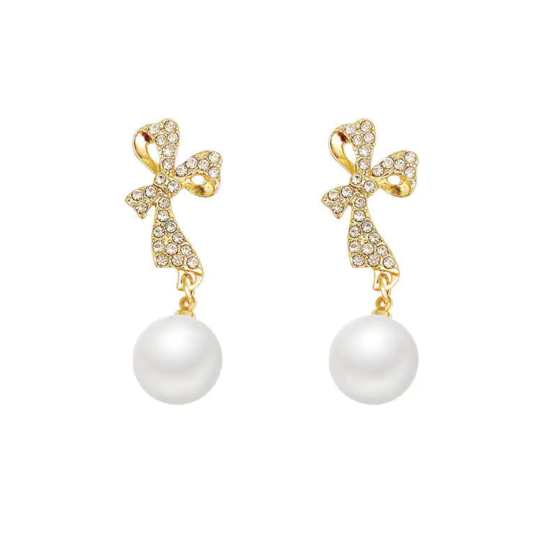 Bow Diamond Crystal Earrings