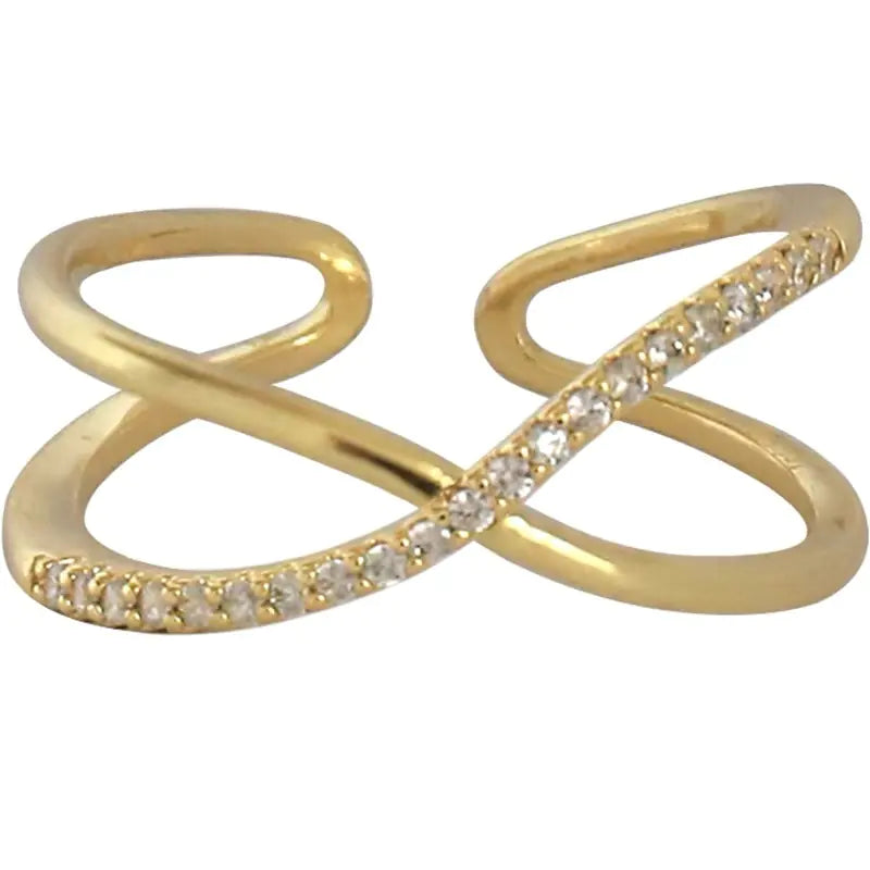 14K Gold Ring in French Diamond Design