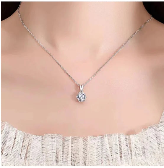 Rose Gold Zircon Necklace with Diamond Accents