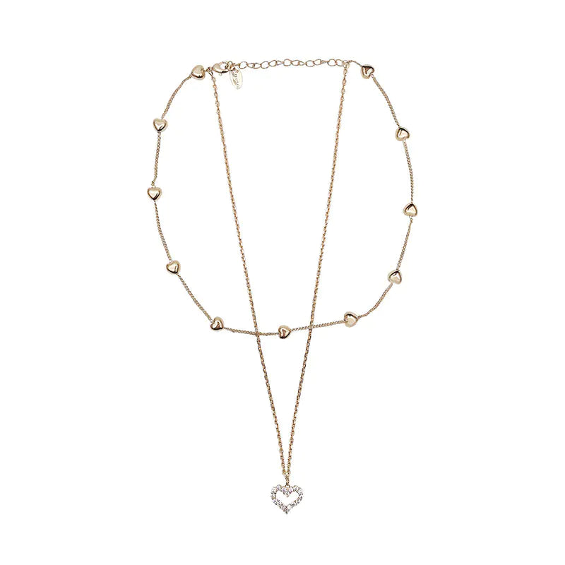 Layered Heart Diamond Necklace