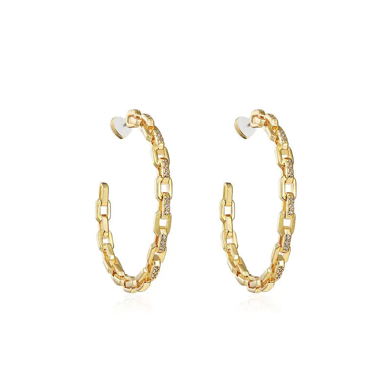 Stylish Hoop Earrings with Minimalist Silver Studs