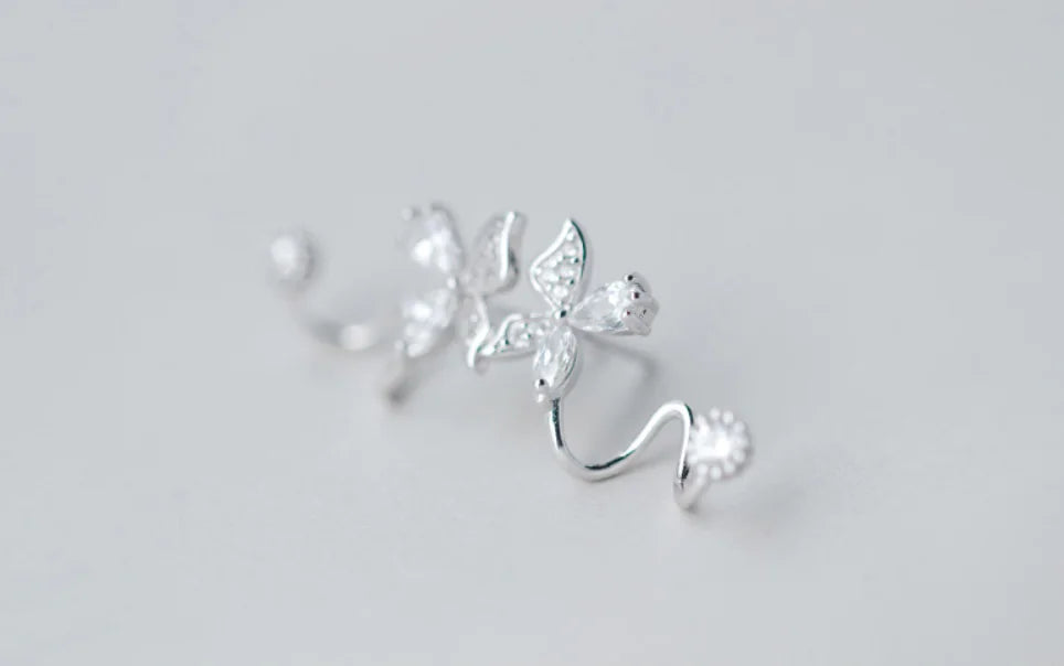 Diamond Butterfly Stud Earrings