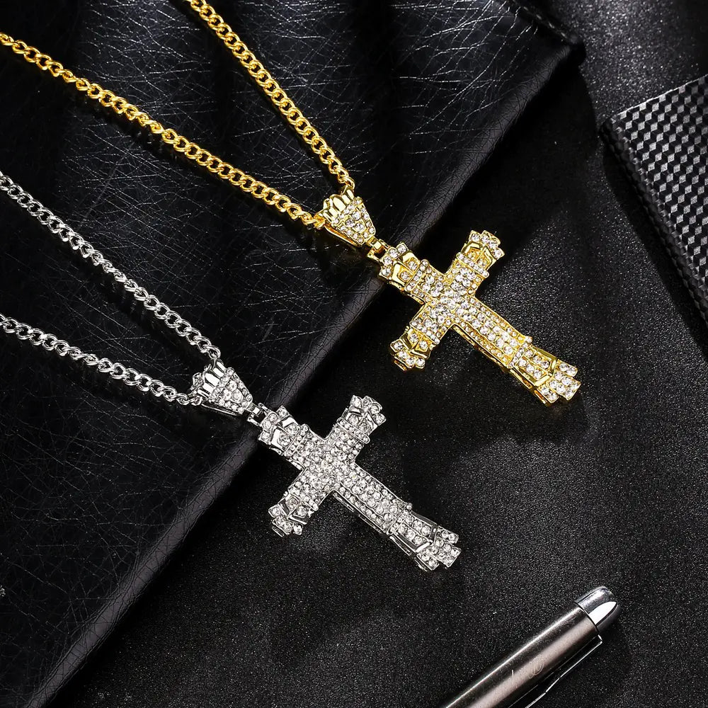 Cross Necklace with Diamond Pendant