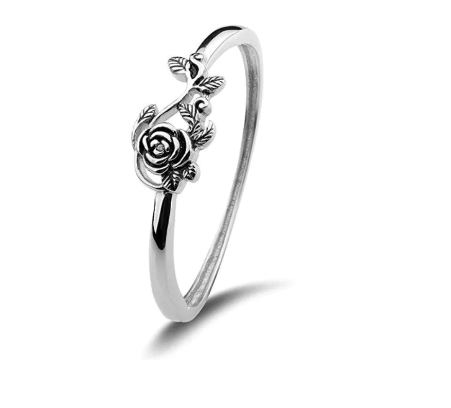 Vintage Thai Silver Rose Flower Ring