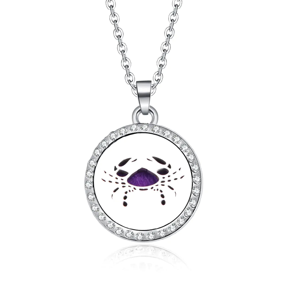 Zodiac Pendant Necklace with Diamond Cutout