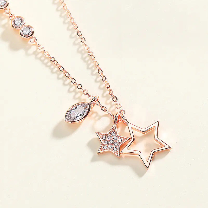 Zirconia Inlaid Diamond Necklace