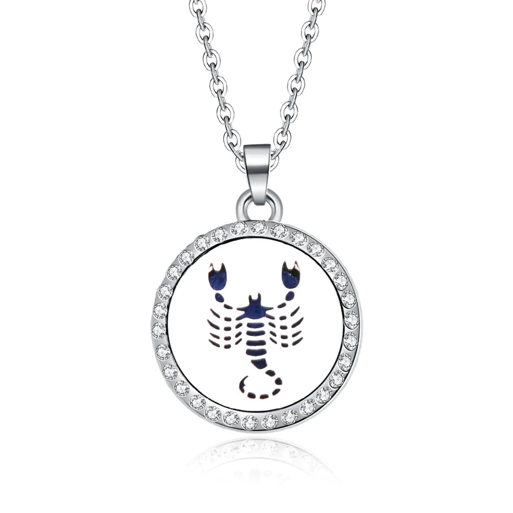 Zodiac Pendant Necklace with Diamond Cutout