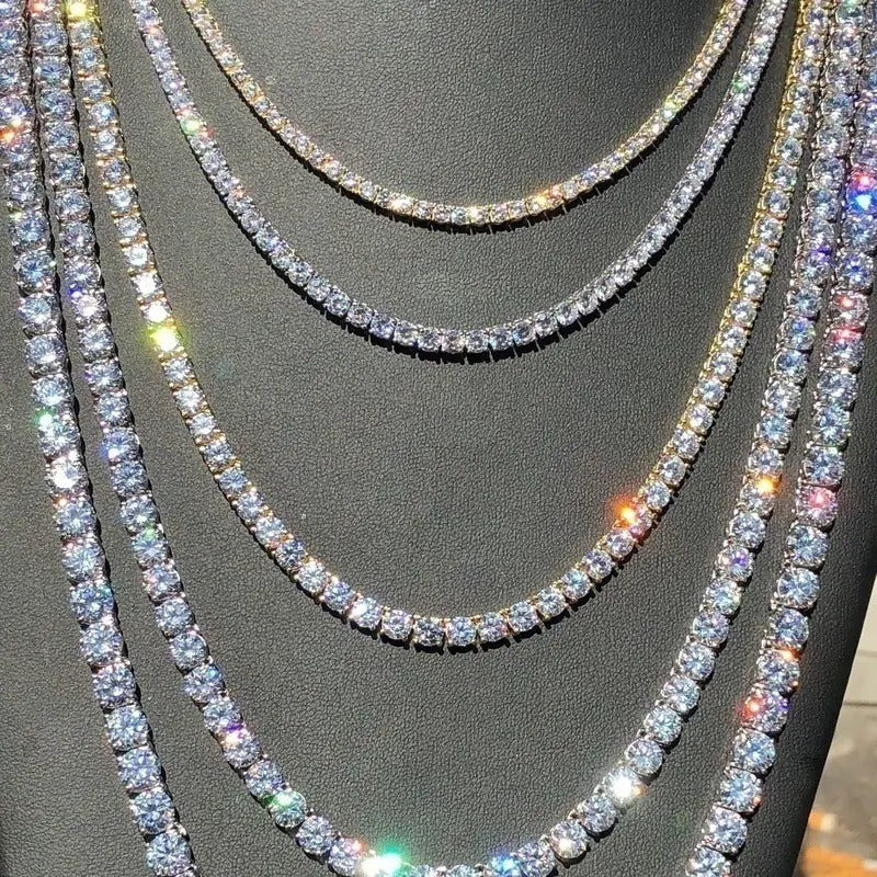 Diamond-Studded Square Chain Necklace