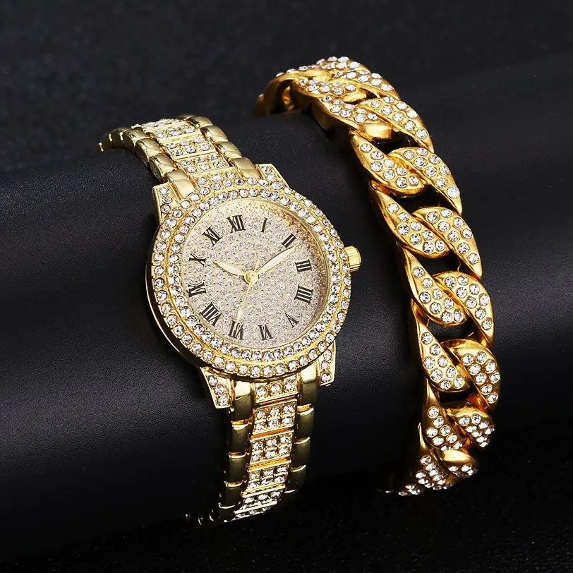 Diamond Bust Down Watch with Exclusive Matching Bracelet