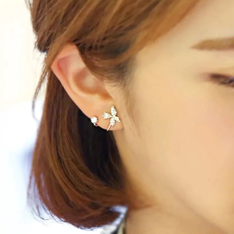 Diamond Butterfly Stud Earrings