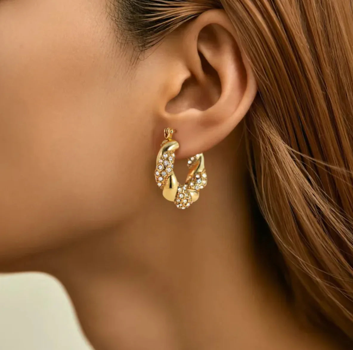 Gold Twist U-Shaped Earrings