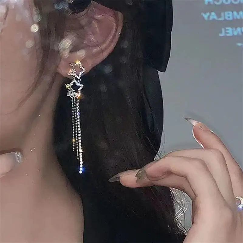 Water Drop Tassel Earrings