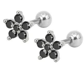 Zircon Flower Stud Earrings