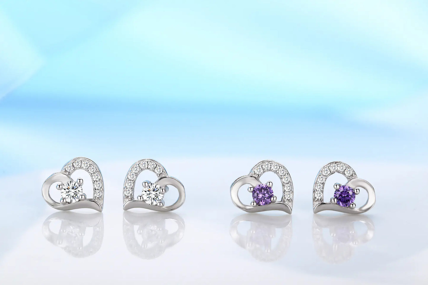 Heart Shaped Silver Earrings