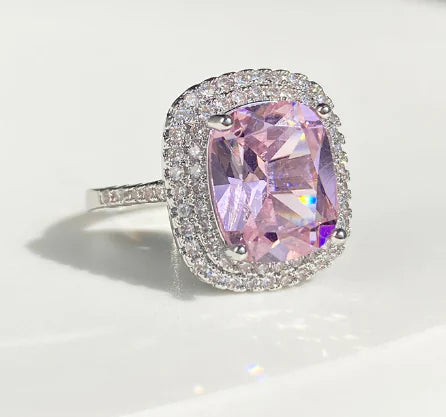 Square Micro-inlaid Diamond Ring