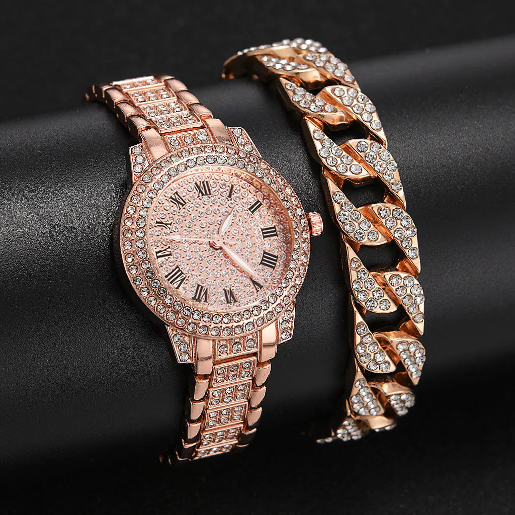 Diamond Bust Down Watch with Exclusive Matching Bracelet