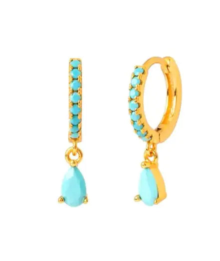 Colored Zircon Round Earrings