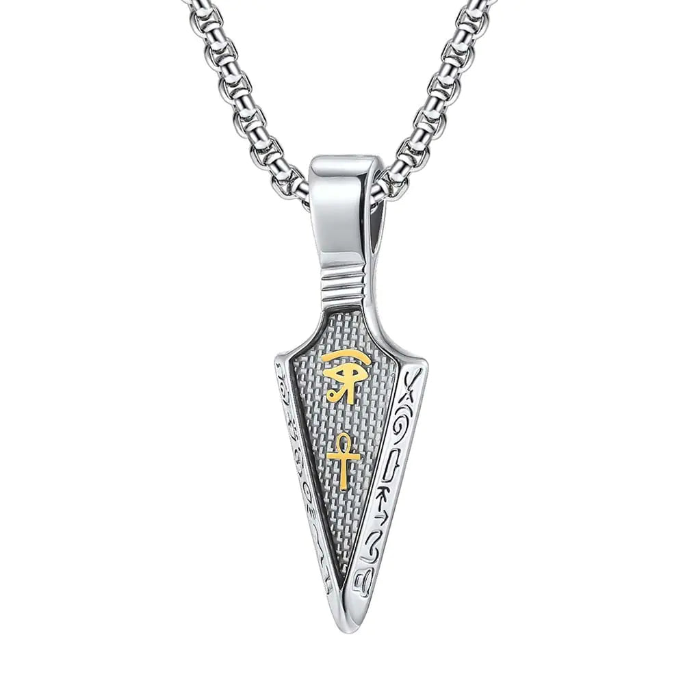 Stainless Steel Ankh Spearhead Golden Pendant