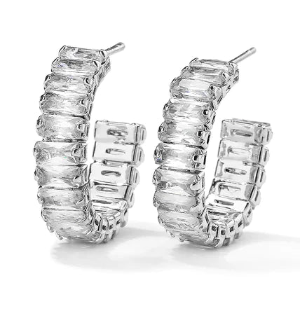 Korean Style Circular Diamond Earrings