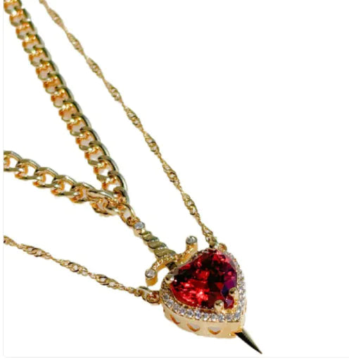 Heart And Sword Necklace