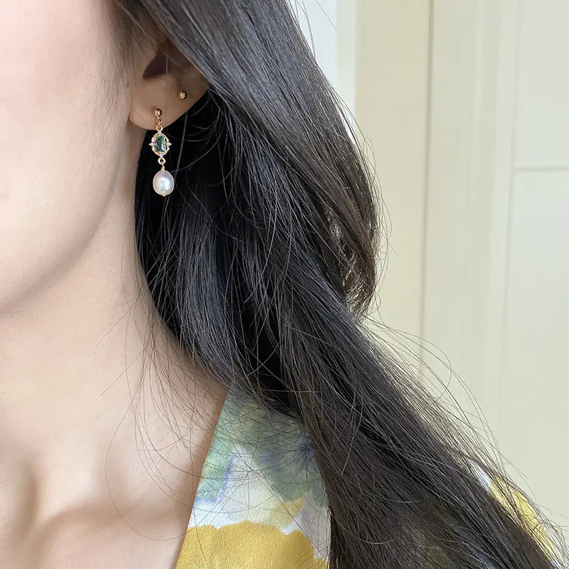 Silver Natural Freshwater Pearl Earrings
