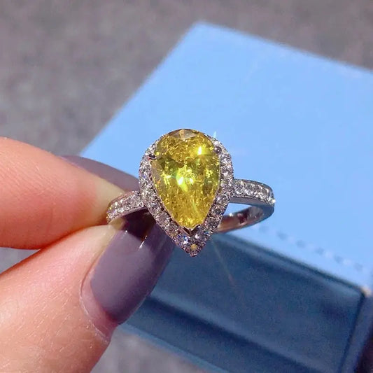 Yellow Diamond Zircon Ring