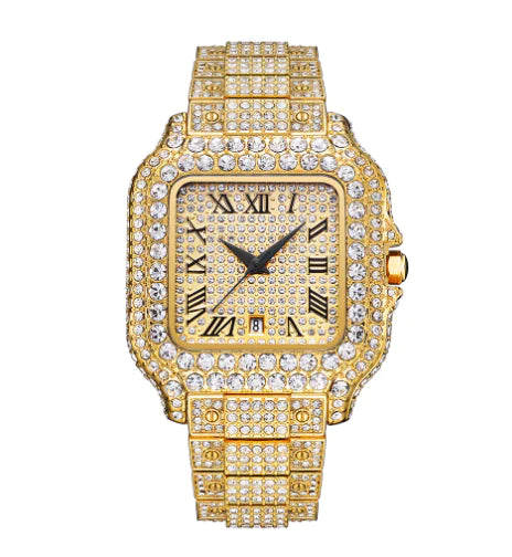 Iced Out Bust Down Moissanite Watch