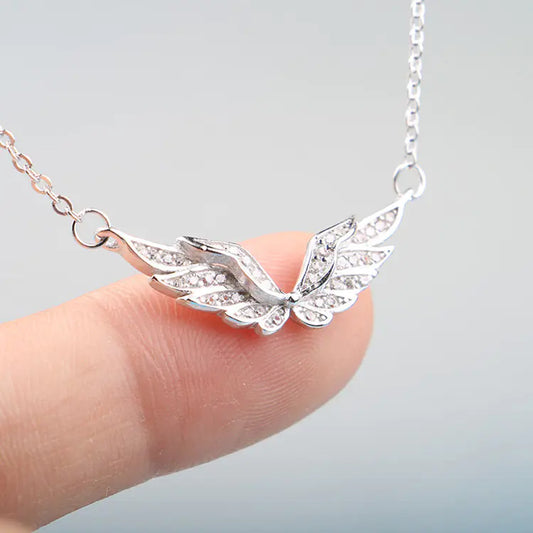 Angel Wing Diamond Accent Necklace