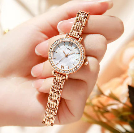 Bracelet Watch with Quartz and Diamond Accents