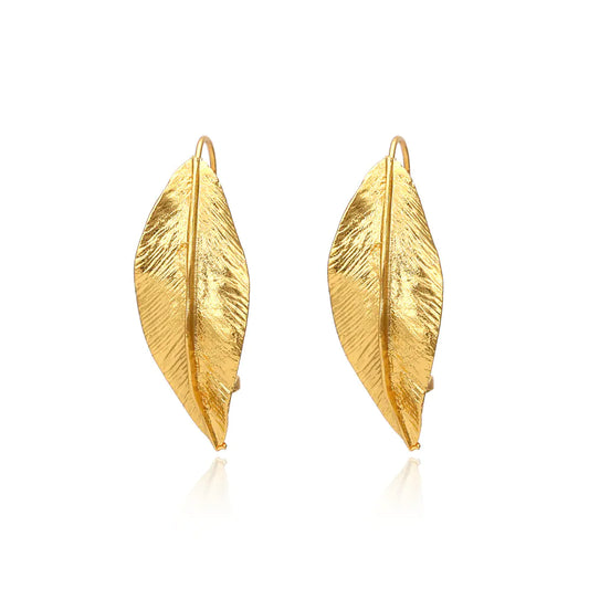 Gold Leaf Earrings  Vintage Style Jewelry