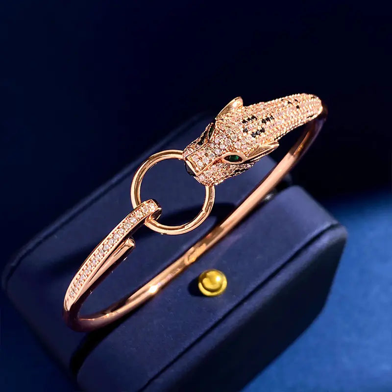 Leopard Diamond Rose Gold Bracelet