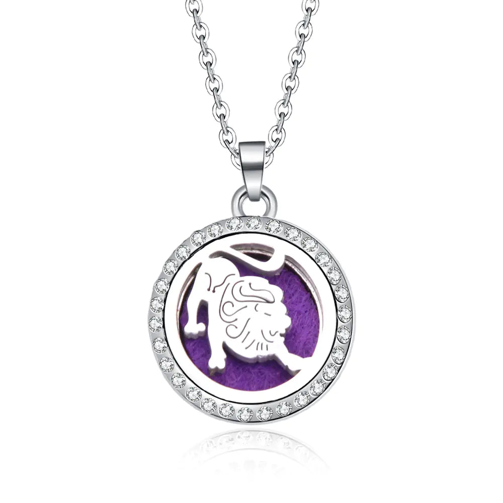 Zodiac Pendant Necklace with Diamond Cutout