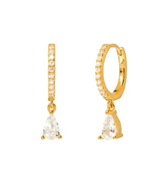 Colored Zircon Round Earrings