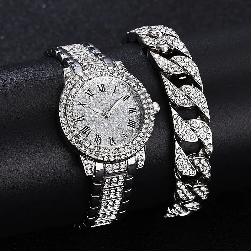 Diamond Bust Down Watch with Exclusive Matching Bracelet