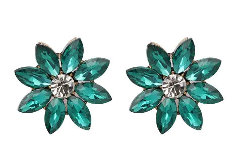 Diamond Flower Stud Earrings