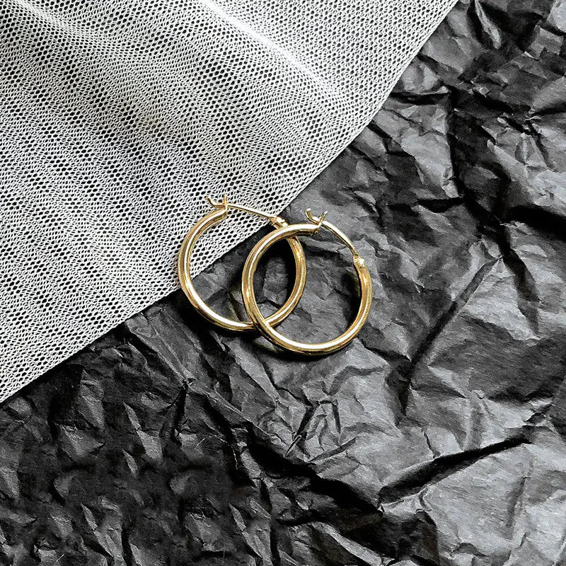 14K Gold-Plated Circle Hoop Earrings