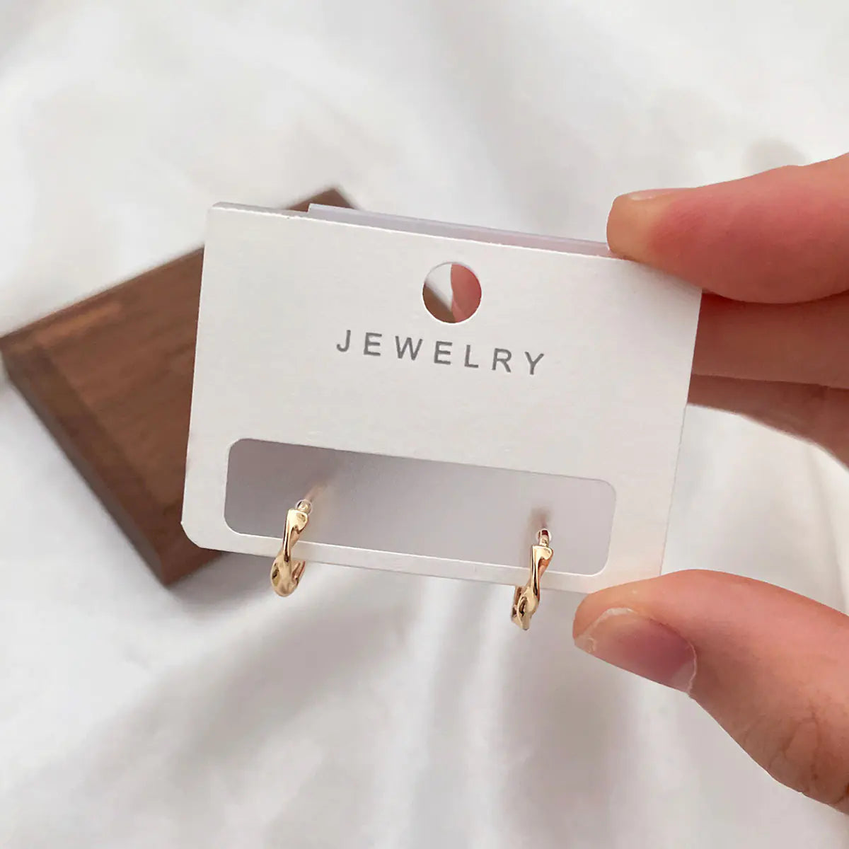 Geometric Hollow Heart Gold-Plated Zirconia Earrings