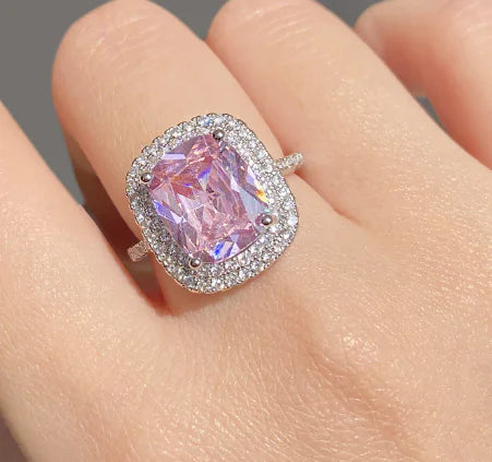 Square Micro-inlaid Diamond Ring